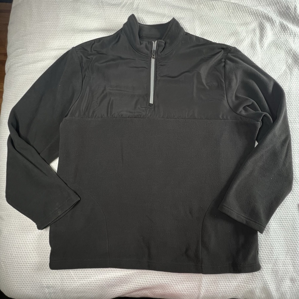 PGA Tour Men's Fleece Long Sleeve Jacket Size XL Black 1/4 Zip Pullover Golf